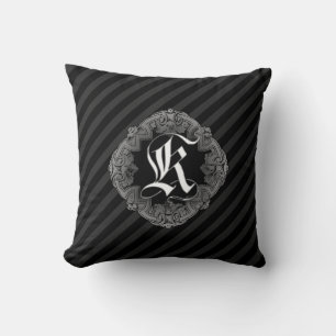 Elegant Goth Initial K Throw Kissen