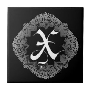 Elegant Goth Initial N Fliese