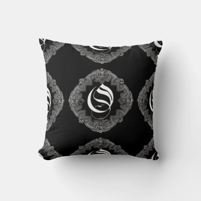Elegant Goth Initial O Kissen (Vorderseite)