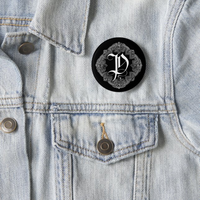 Elegant Goth Initial P Button (Beispiel)