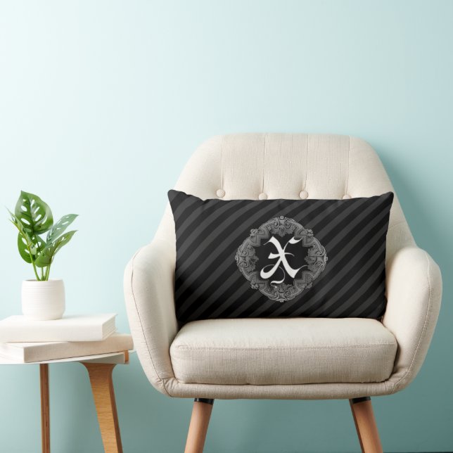 Elegant Goth Initial X Lendenkissen (Stuhl )
