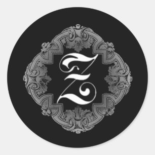 Elegant Goth Initial Z Aufkleber
