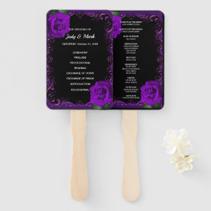 Elegant Goth Lila Rose Hochzeitsförderer Fächer