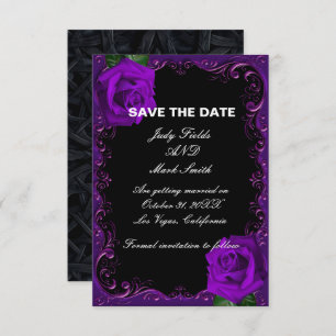 Elegant Goth Lila Rose Save the Date Begleitkarte