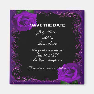 Elegant Goth Lila Rose Save the Date Magnet