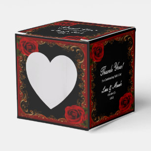 Elegant Goth Rote Rosen Geschenkschachtel