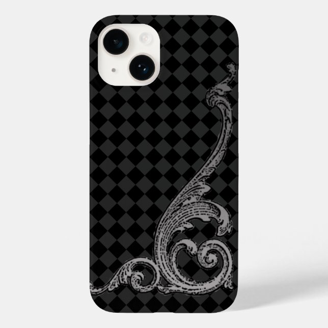 Elegant Goth Swirl Design in Gray iPhone 7 Fall Case-Mate iPhone Hülle (Rückseite)