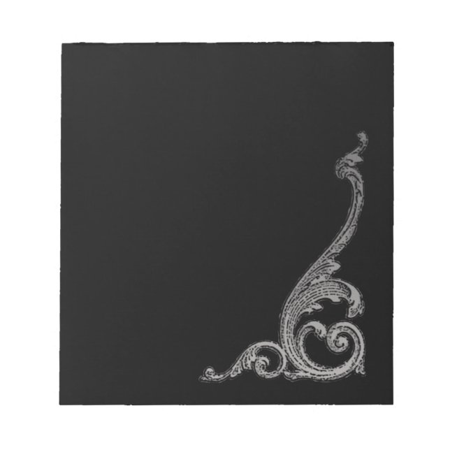 Elegant Goth Swirl Design Notizblock (Vorderseite)