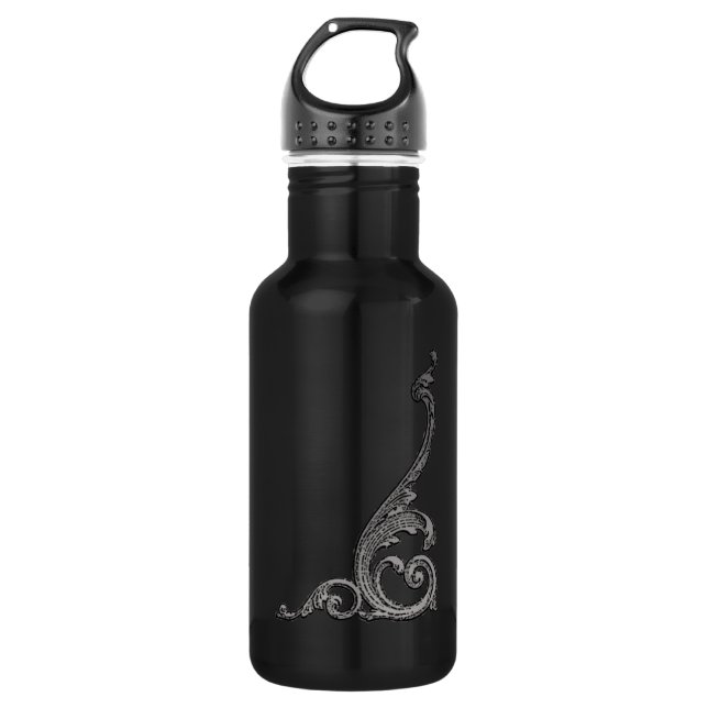 Elegant Goth Swirl Design Trinkflasche (Vorderseite)