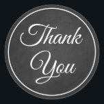 Elegant Goth Vintag Chalkboard Black Danke Runder Aufkleber<br><div class="desc">Sprichwort Dank an Freunde und Familie werden nie aus dem Stil mit dieser Not schwarz-weiß Chalkboard Hochzeit / Party danke Ihnen Aufkleber. Grunge schwarze Tafel danke Ihnen Aufkleber sind perfekt für * Umschlag Aufkleber * Party und Gastgeschenke Hochzeiten - Goth, Halloween, Sommer, Winter, Herbst, * Unternehmen * Ferien * Privatgebrauch...</div>