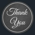Elegant Goth Vintag Chalkboard Black Danke Runder Aufkleber<br><div class="desc">Sprichwort Dank an Freunde und Familie werden nie aus dem Stil mit dieser Not schwarz-weiß Chalkboard Hochzeit / Party danke Ihnen Aufkleber. Grunge schwarze Tafel danke Ihnen Aufkleber sind perfekt für * Umschlag Aufkleber * Party und Gastgeschenke Hochzeiten - Goth, Halloween, Sommer, Winter, Herbst, * Unternehmen * Ferien * Privatgebrauch...</div>