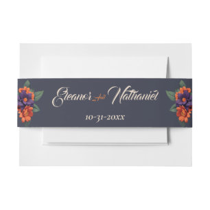 Elegant Gothic 3D Blumenschädel  Einladungsbanderole