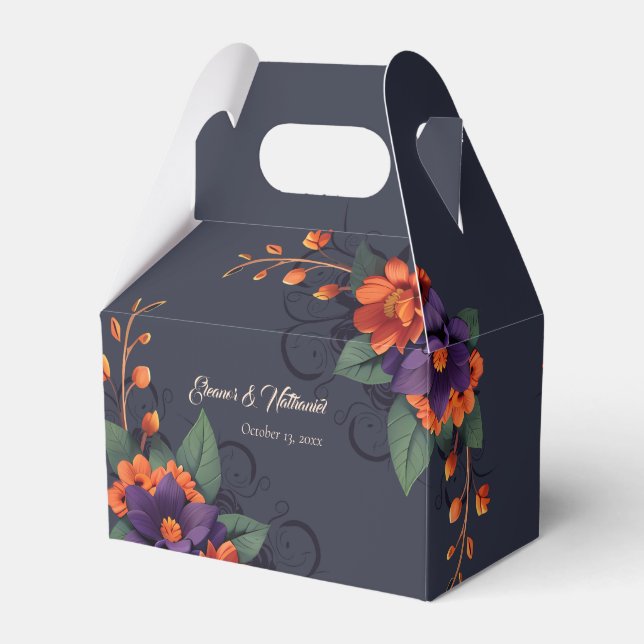 Elegant Gothic 3D Floral Favor Box Geschenkschachtel (Vorderseite)