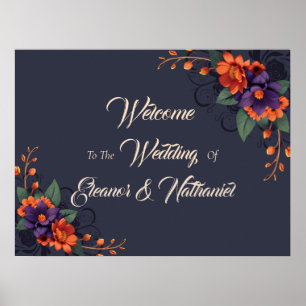 Elegant Gothic 3D Floral Wedding Poster