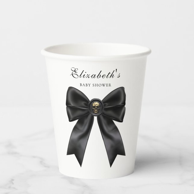 Elegant Gothic Baby Shower Pappbecher (Vorderseite)