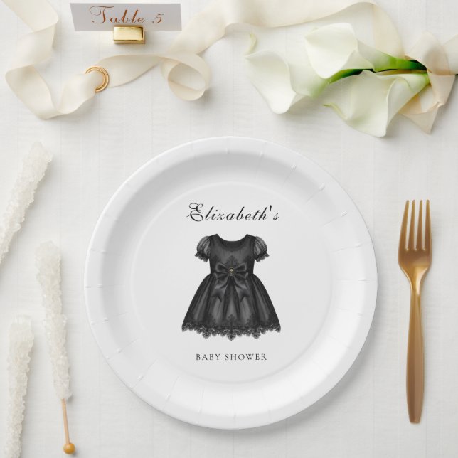 Elegant Gothic Baby Shower Pappteller (Hochzeit)