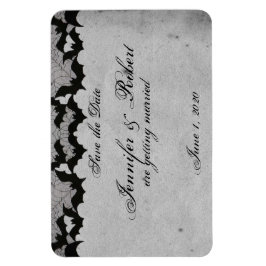 Elegant Gothic Bat Lace Posh Wedding Save the Date Magnet