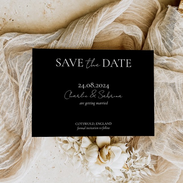 Elegant Gothic Black Save the Date Einladung (Von Creator hochgeladen)