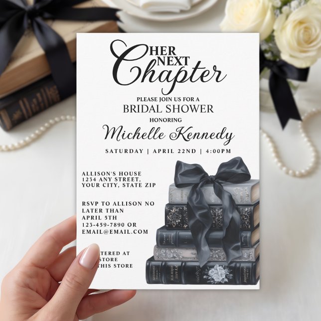 Elegant Gothic Book Themed Bridal Shower  Einladung (Von Creator hochgeladen)