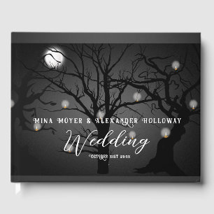 Elegant Gothic Dark Forest Foto Hochzeit Gästebuch