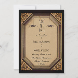 Elegant Gothic Deco Rahmen Gesimses Save the Date