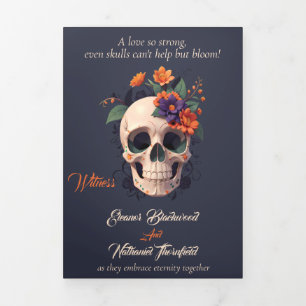 Elegant Gothic Dreifaltiges Hochzeitsprogramm Dreifach Gefaltete Einladung