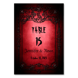 Elegant Gothic Halloween Hochzeit Tischnummer