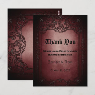 Elegant Gothic Hochzeit Danke Karte