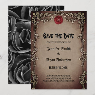 Elegant Gothic Hochzeit speichern Sie das Datum Ei Einladung