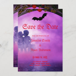 Elegant Gothic Hochzeit speichern Sie das Datum Ei Einladung
