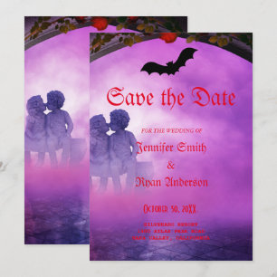 Elegant Gothic Hochzeit speichern Sie das Datum Ei Einladung