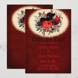 Elegant Gothic Hochzeit speichern Sie das Datum Ei Einladung