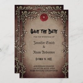 Elegant Gothic Hochzeit speichern Sie das Datum Ei Einladung