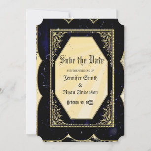 Elegant Gothic Hochzeit speichern Sie das Datum Ei Einladung