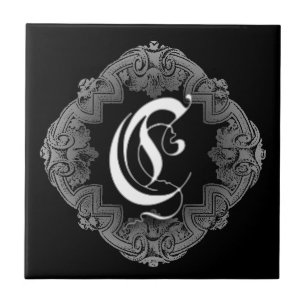 Elegant Gothic Initiale C Fliese