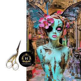 Elegant Gothic Paris Gargoyle Decoupage Seidenpapier