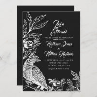 Elegant Gothic Raven Wedding Einladung