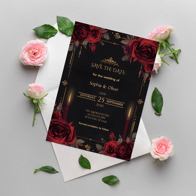 Elegant Gothic Romance Wedding Save the Date (Von Creator hochgeladen)