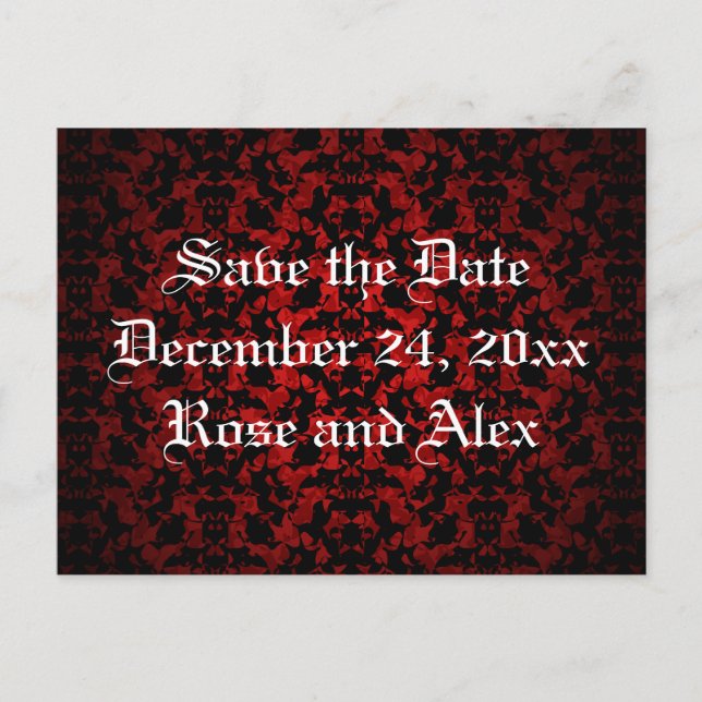 Elegant Gothic Save the Date Postkarte (Vorderseite)