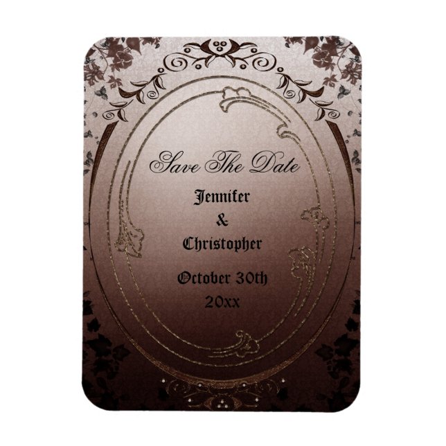 Elegant Gothic Save the Date Wedding Magnet (Vertikal)