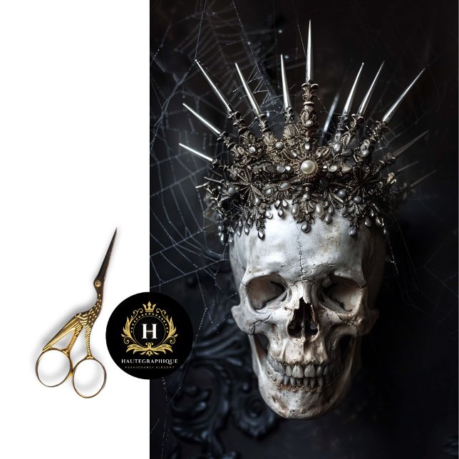 Elegant Gothic Skeleton Skull Decoupage Seidenpapier (Von Creator hochgeladen)