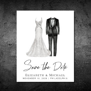 Elegant Gown Tuxedo Budget Save the Date