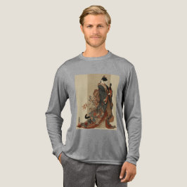"Elegant Grace" Japanese Cat in Kimono Art Tri-Blend Shirt