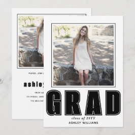 Elegant GRAD Class of 2025 Abschluss Foto Einladung