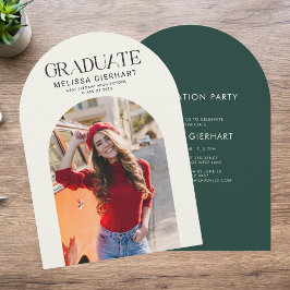 Elegant Grad Foto 2025 Uni-Abschluß Party Einladung