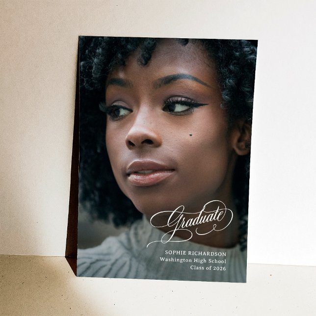 Elegant Grad | Photo and Modern Calligraphy Ankündigung (Von Creator hochgeladen)