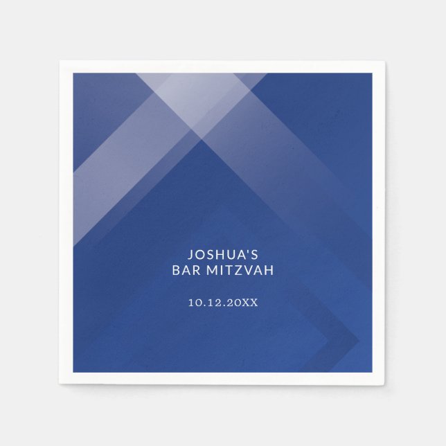 Elegant Gradient Monogram Bar Mitzvah Serviette (Vorderseite)