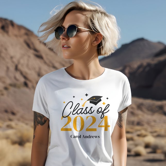 Elegant Graduate Class of 2024 Keepake Abschluss T-Shirt (Von Creator hochgeladen)