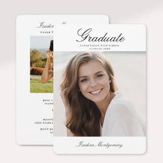 Elegant Graduation Invitation with Photo Einladung