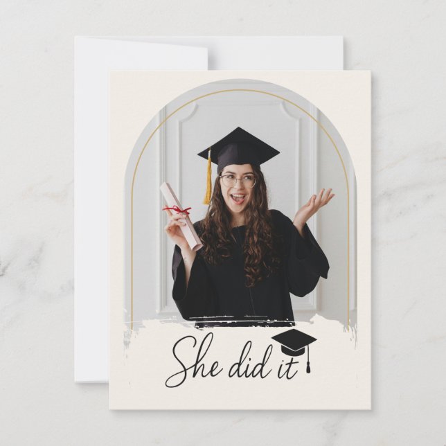 Elegant Graduation | Modern Grad Thank You Card Dankeskarte (Vorderseite)